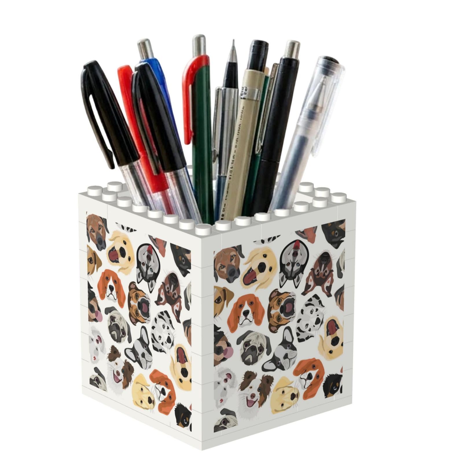 Poadnly Various Dog Patterns, Pen Pot Pencil Holder for Office Home School, Compact Desk Organiser for Office Stationery