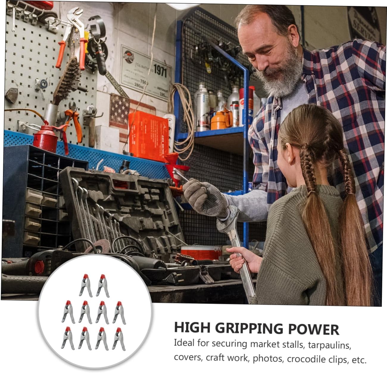 10pcs Heavy Duty Iron Spring Clamps Thickened A-shaped Woodworking Clips Strong Carpentry Clamps for Woodworking Crafts and Stone Fixing 6-inch