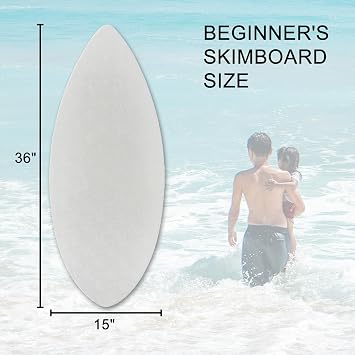 iBOARD 36 & 41 Skipper Skimboard High Gloss Coated Wooden Skim Board for Beginners, Teenagers & Adults, Includes 4-Color Traction Pad, Beach Skimboard
