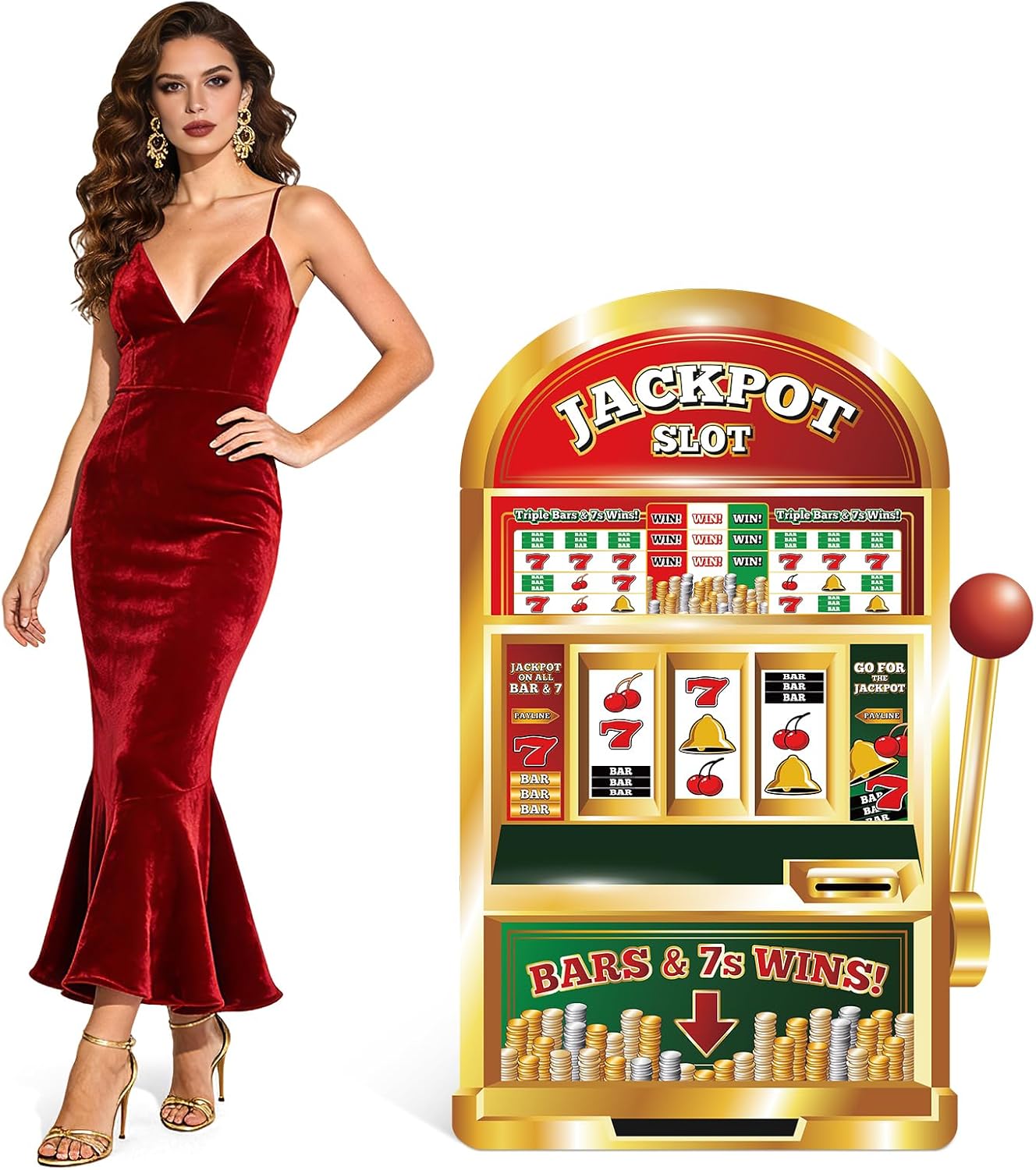 3.87 ft Casino Night Party Decoration, Giant Poker Ace Cardboard Cutout, Playing Cards Sign Life-Size Stand-up for Las Vegas Poker Party Game Theme Birthday Photo Prop Backdrop Decor