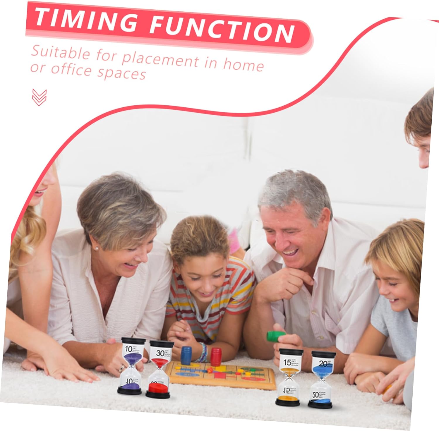 SUPVOX 6pcs Hourglass Sand Timer Set Cooking Timer Desktop Hourglass Indoor Decorative Desk