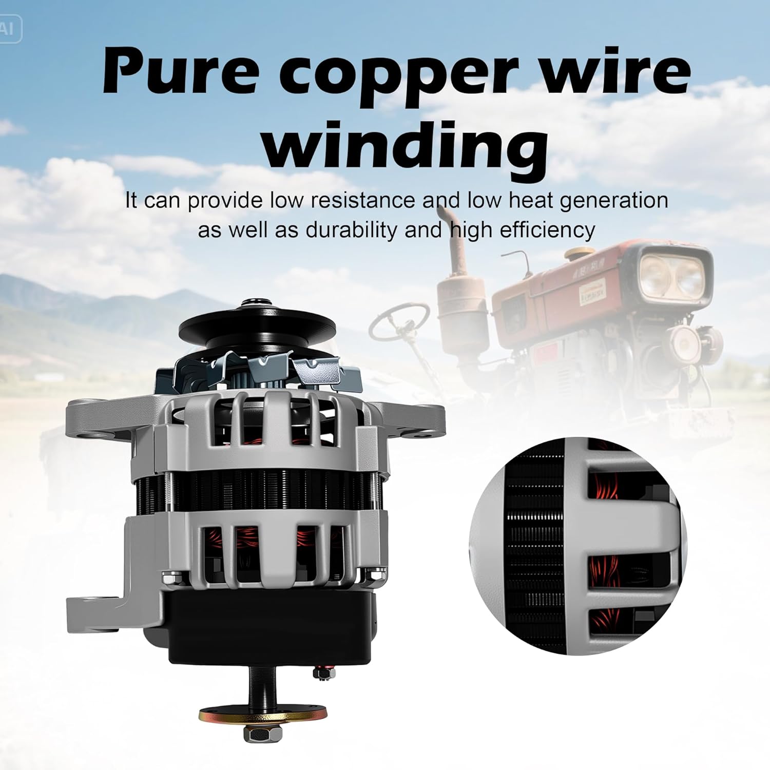 2000W Permanent Magnet Generator, 4000RPM 12V Low Rpm Alternator, Two Wheel Permanent Magnet Synchronous Generator, Brushless PMA Agricultural DC Generator