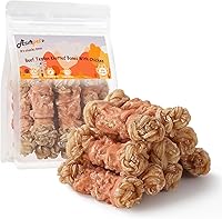 ASMPET Chicken Wrapped Beef Tendon Knotted Dog Chews - Natural Long Lasting Bones for Medium Large Dogs