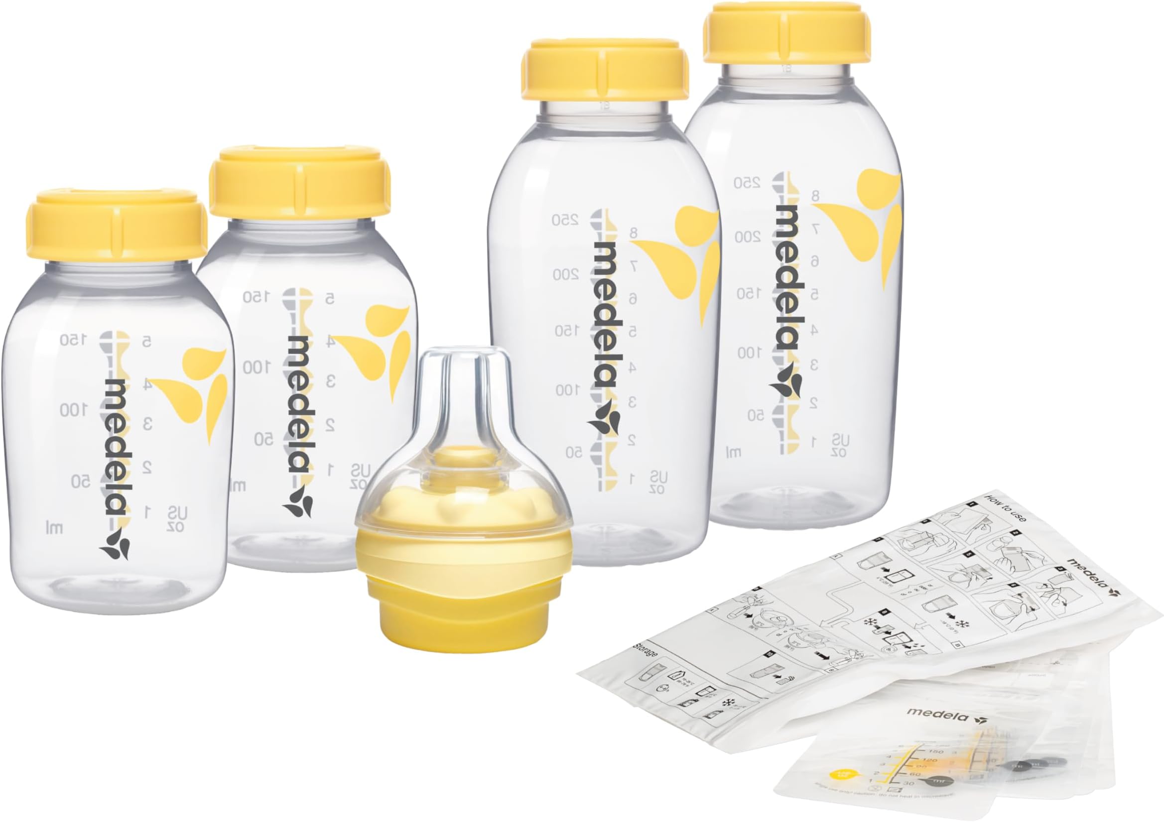 Medela Store and Feed Set - Breast Milk Storage Bottles, Calma Teat, Breast Milk Storage Bags - BPA-Free