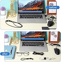 Vista 7 de WILLBOND 3/4 Inch x 90ft Fastening Tape Cable Ties Reusable Fastening Nylon Tape Double Side Hook Roll Hook and Loop Straps Wires Cords Management