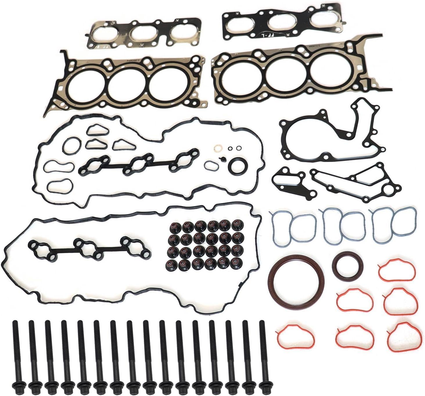 GXARTS Engine Head Gasket Set with Bolts 223113CGA0 ES72366 Compatible with Kia Sorento Sedona Compatible with Hyundai Santa Fe 3.3L V6 2013 2014 2015 2016 2017 2018 2019 2020