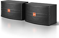 Vista 1 de Par de altavoces pasivos de 8 pulgadas, altavoces de karaoke de 3 vías de potencia máxima de 800 W, 8 ohmios con carcasa de MDF y soportes de pared