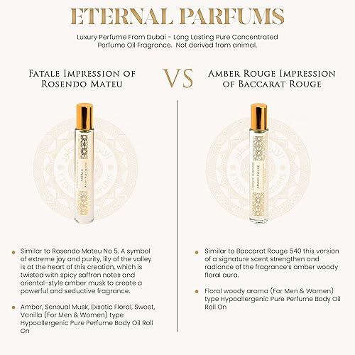 Miniatura 6 de Perfume de lujo de Dubai Fragancia de aceite de perfume concentrado puro de larga duración, sin alcohol, apto para viajes, unisex, para hombres y