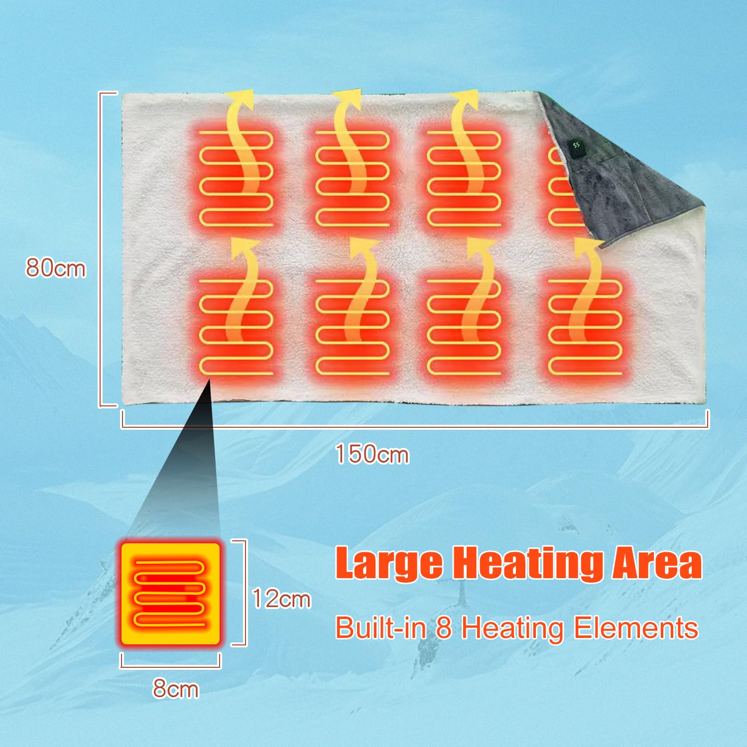 OJDXDY Electric Heated Blanket USB Heated Shawl Wearable Heated Blanket Wrap With