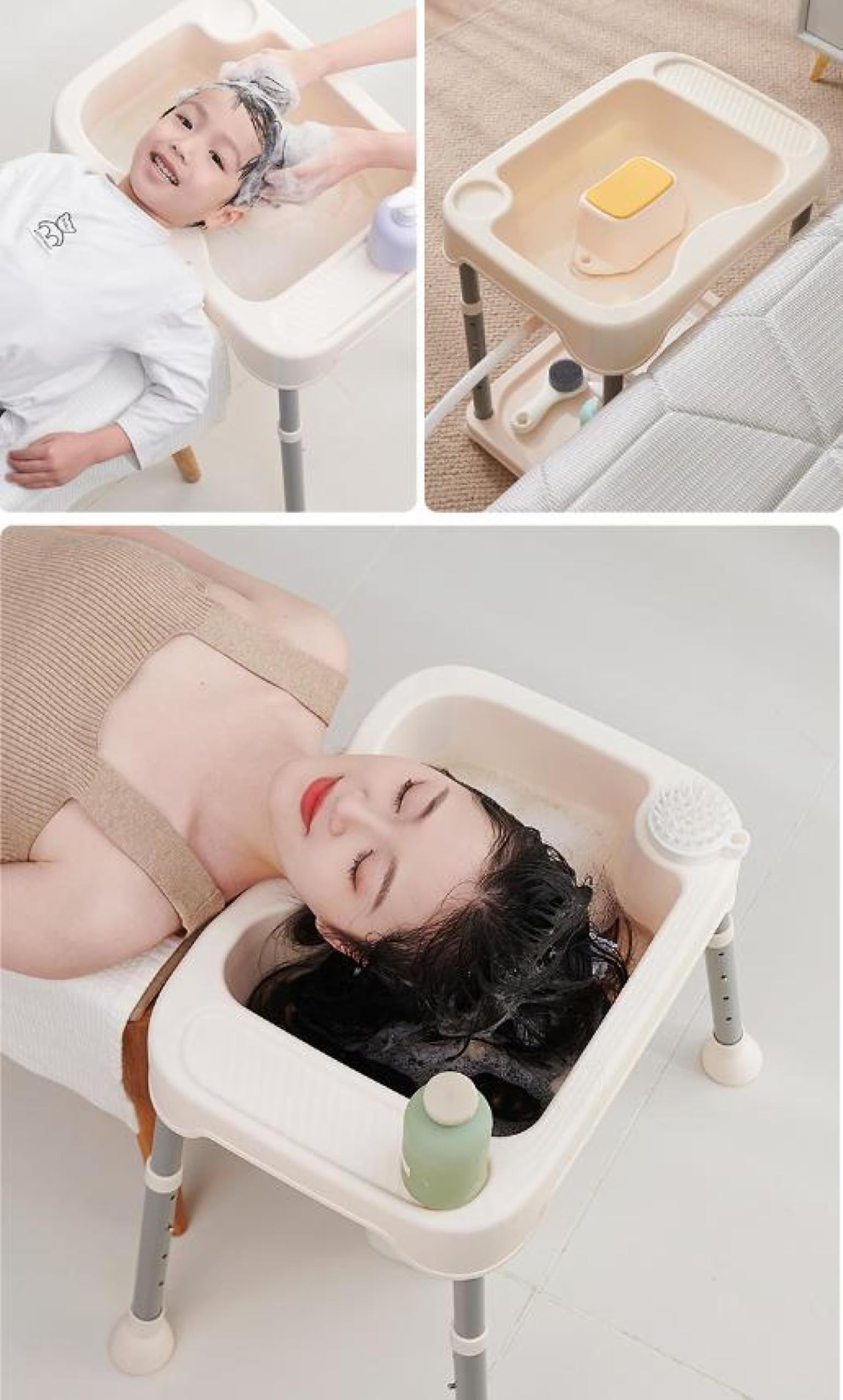 Amazon.co.jp: 移動式 シャンプー台 洗髪器 介護 洗髪 寝たまま 高さ45