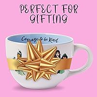 Vista 8 de Silver Buffalo Disney Princess Courage to be Kind con Tiana, Belle, Ariel, Mulan, Jasmine, Aurora, Mérida, Cenicienta y Moana Taza de Sopa