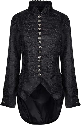 Ro Rox Womens Velvet Brocade Victorian Gothic Tailcoat Corset Back