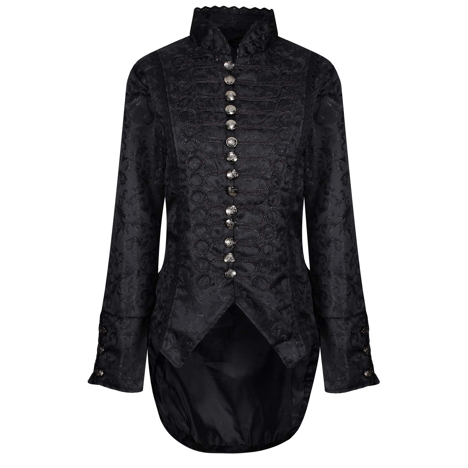 Ro Rox Women's Velvet Brocade Victorian Gothic Tailcoat Corset Back - Brocade (UK 12)