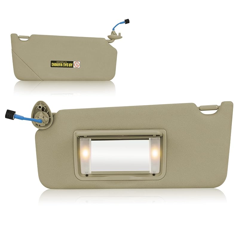 Para-sol com luz para Honda Accord 2008 a 2017, lado esquerdo do motorista, bege, 83280TA0A91ZB