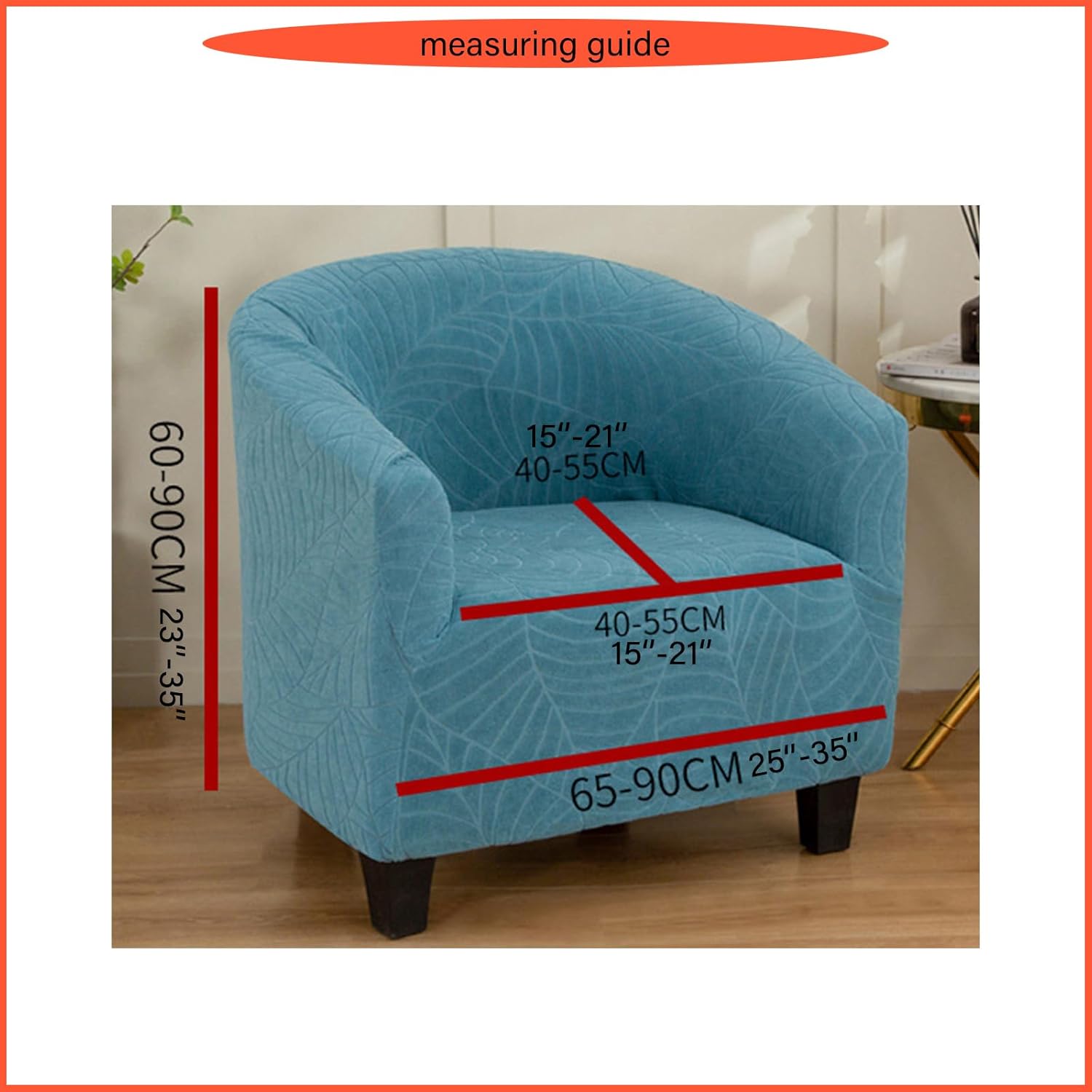 クラブチェアスリップカバー、バレルチェアカバー、アームチェア用リビングルームチェアカバー(8)