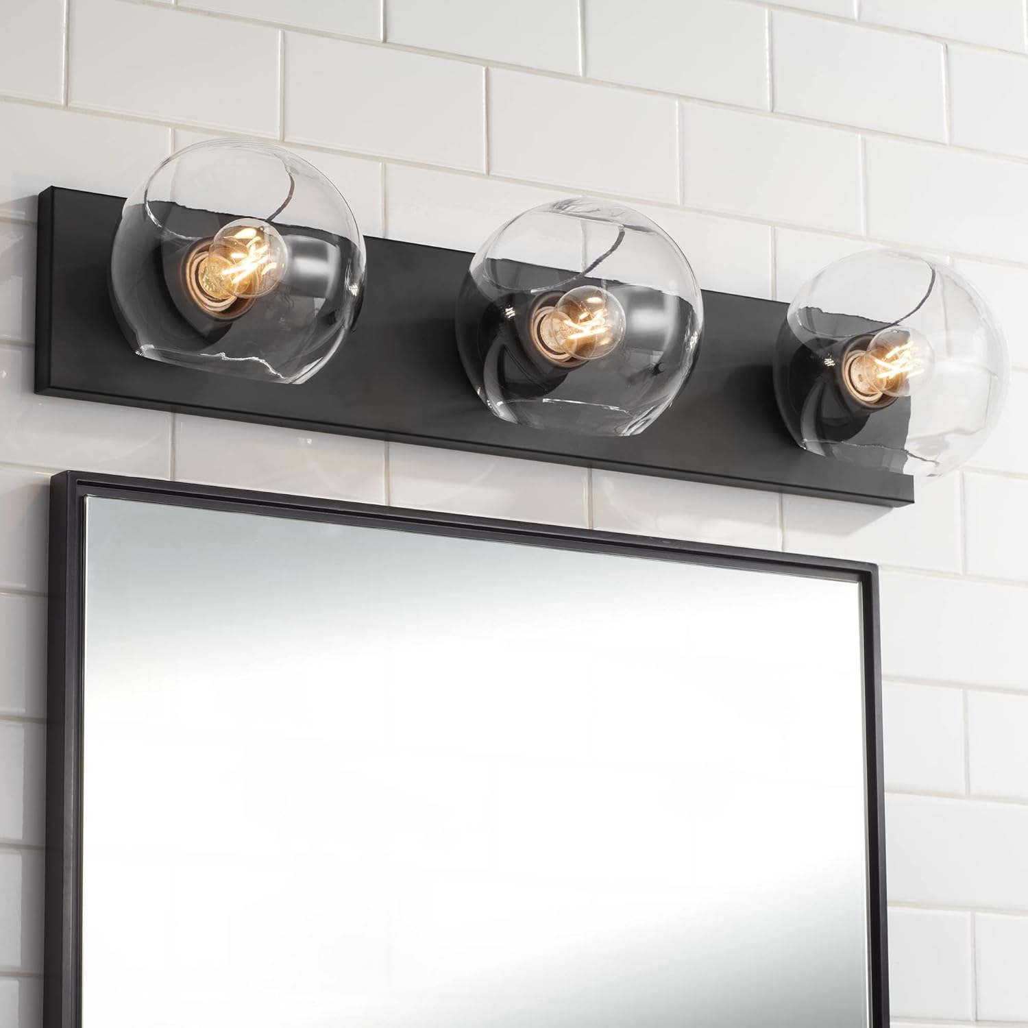 Possini Euro Design Possini Euro Michaelis 26" Wide Black 3-Light Bath Light