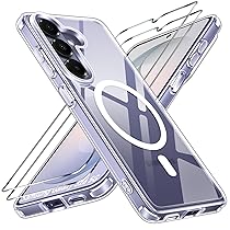 iVoler Cover Magnetica per Samsung Galaxy S26 5G con 2 Pezzi Vetro Temperato, (Compatibile con MagSafe) Custodia Protettiva Sottile (Anti-Ingiallimento) (Grado Militare) Antiurto, Trasparente