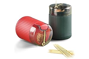 Automatic Toothpick Dispenser with 200 Nicotine Wood Toothpicks and Contemporary Toothpick Holder...