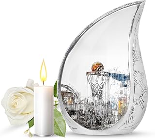 Basketball Urn - Tear Drop Urns - Ash Urns for Humans - Cremation Urns for Adult Ashes Women - Adult Urns for Human Ashes Men (10 inch Pack of 1)