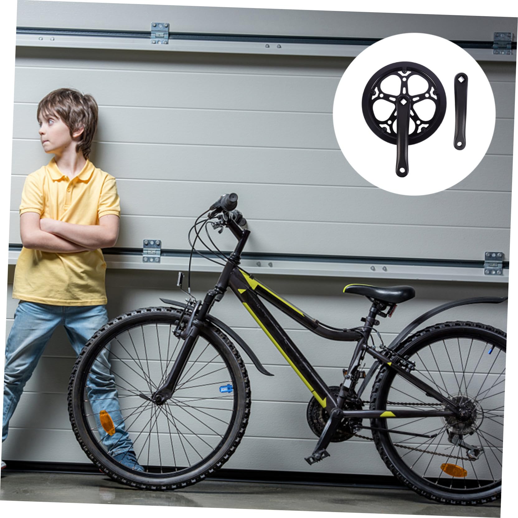 Guarnitura per Mountain Bike e Bici da Pista, Manovella Cava Rimovibile 170 MM Corona Singola da 52 Denti in Metallo, Accessori di Ricambio per Ciclismo Bullone Catena