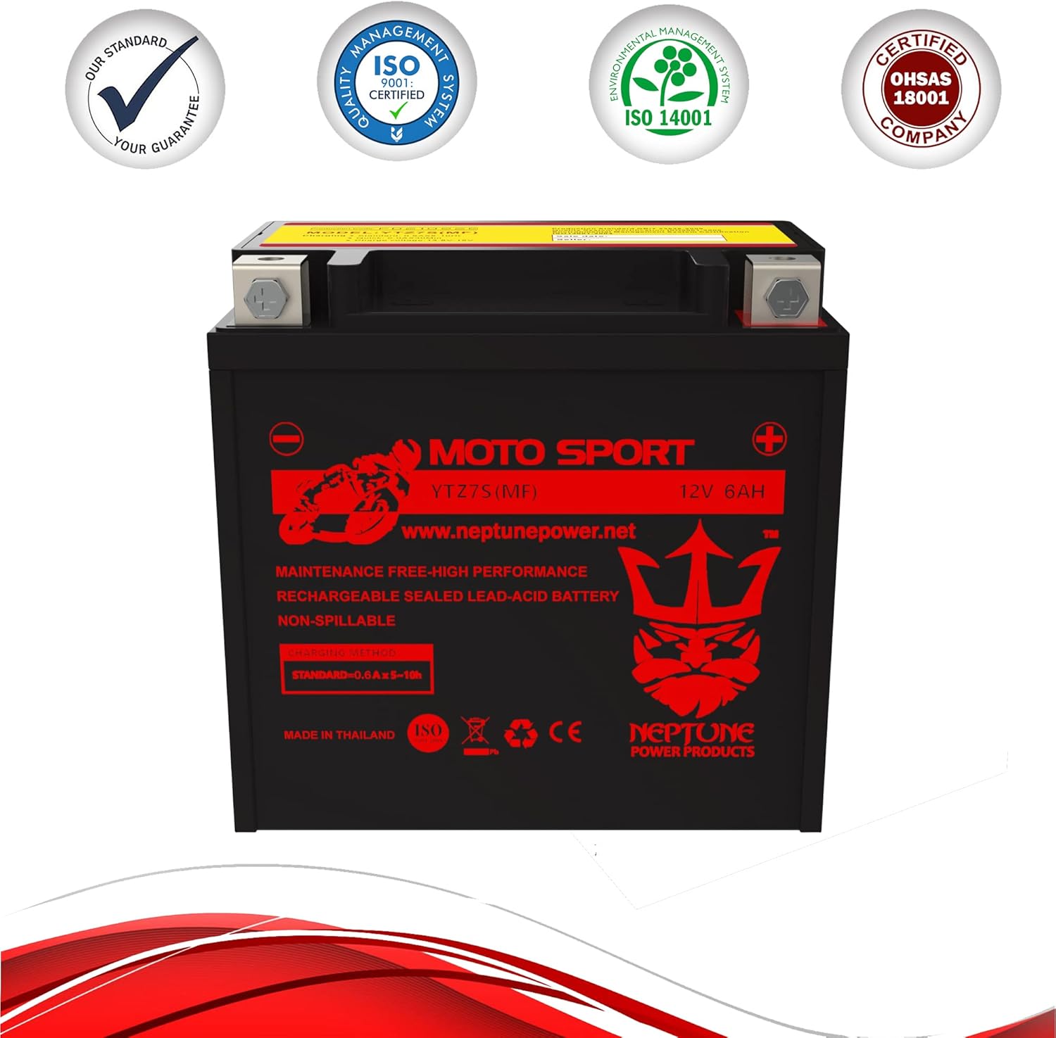 Neptune YTZ7S 12V 6AH Battery for Honda 50 CHF50 Metropolitan, II, SP '02-12