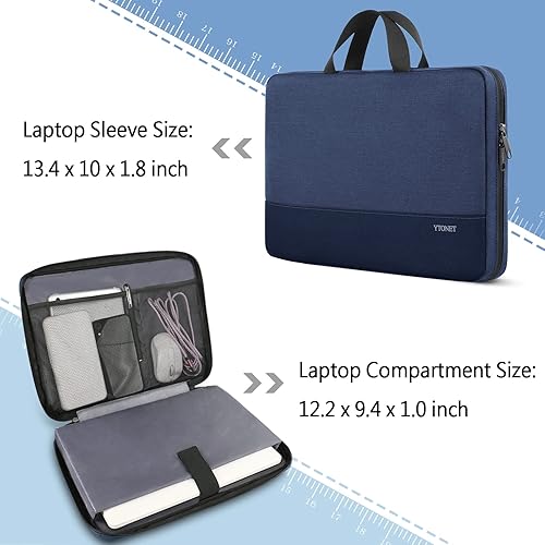 Miniatura 37 de Ytonet Funda profesional para transportar laptop de 13 a 13.3 pulgadas, delgada, con asas, resistente al agua, compatible con laptops MacBook Air