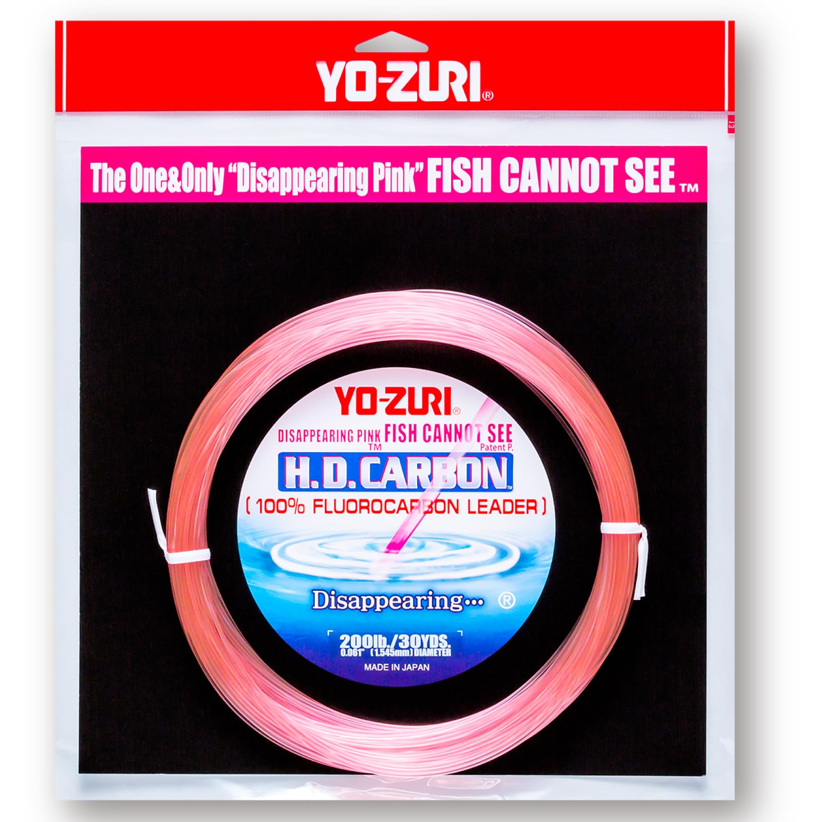 Yo-Zuri 30-Yard HD Fluorocarbon Leader Line, Pink, 200-Pound