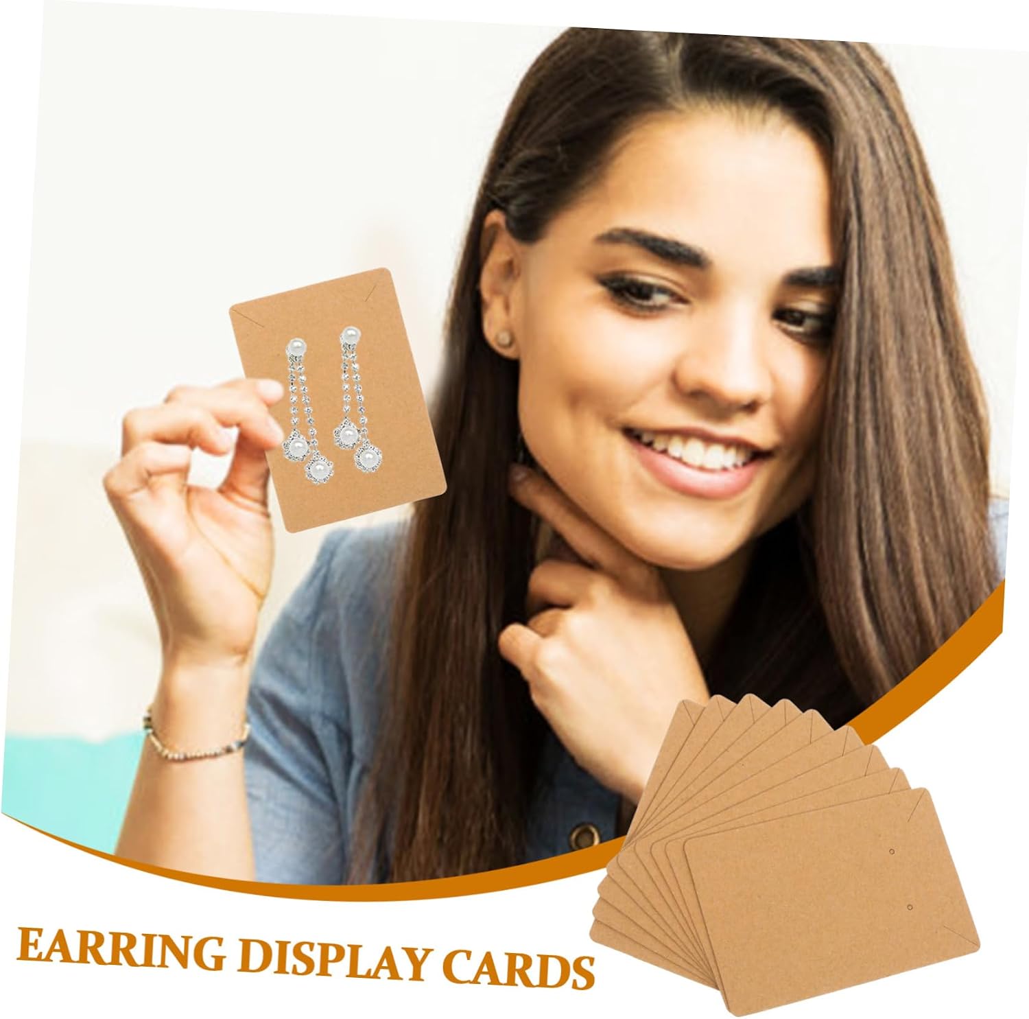1set Jewelry Earring Packaging Cards Bags and Earring Backs Kraft Paper Display Cards for Organization and Storage