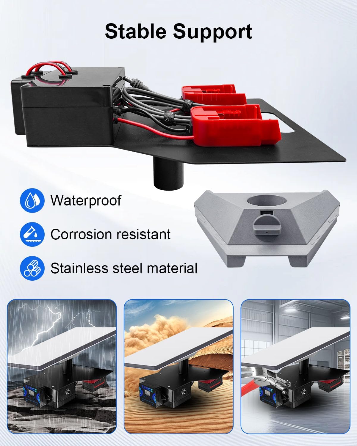 Starlink Mini Battery Adapter with Low Voltage Protector Fit for Milwaukee, Small and Portable Starlink Mini Mounting Kit with 6.56FT DC Power Cable, Battery Pack with Adjustable Mount Adapter