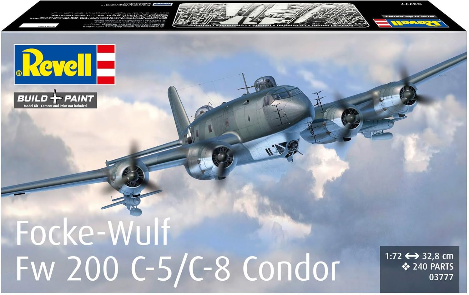 Revell 03777 Focke-Wulf Fw 200 C-5/C-8 Condor 1:72 Scale - Unbuilt/Unpainted Plastic Model Kit