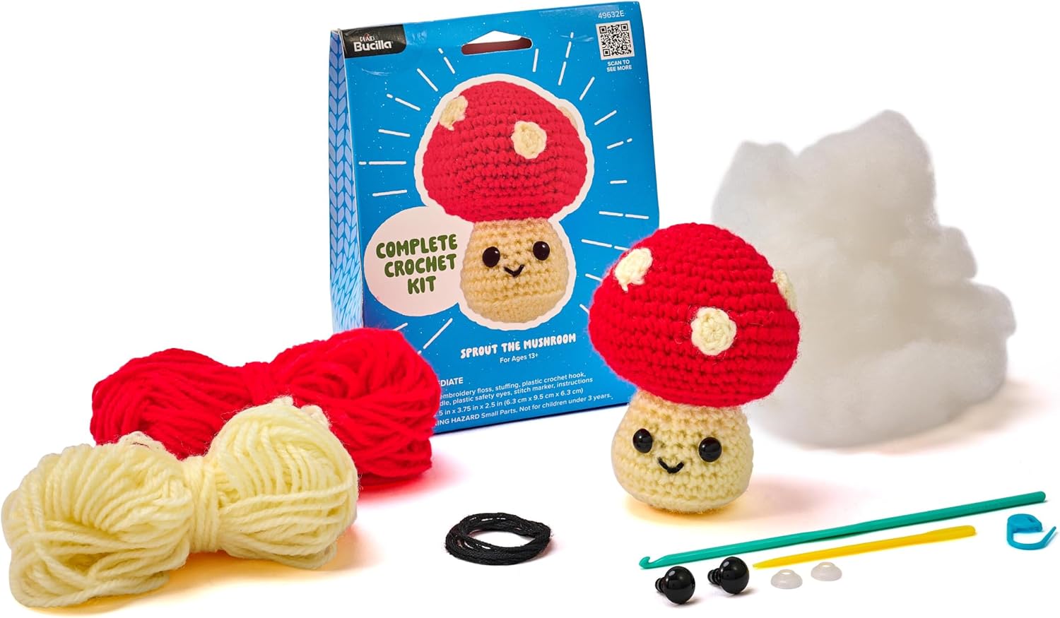 Bucilla, Complete Crochet Kit, Delilah the Duck, 5"