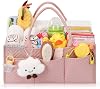 Skycase Large Diaper Caddy Organizer, Baby Organizers and Storage for Newborn Essentials Must Haves, Nursery Storage Basket for Baby Shower Gifts, Baby Registry Search for Boy or Girl - Pink