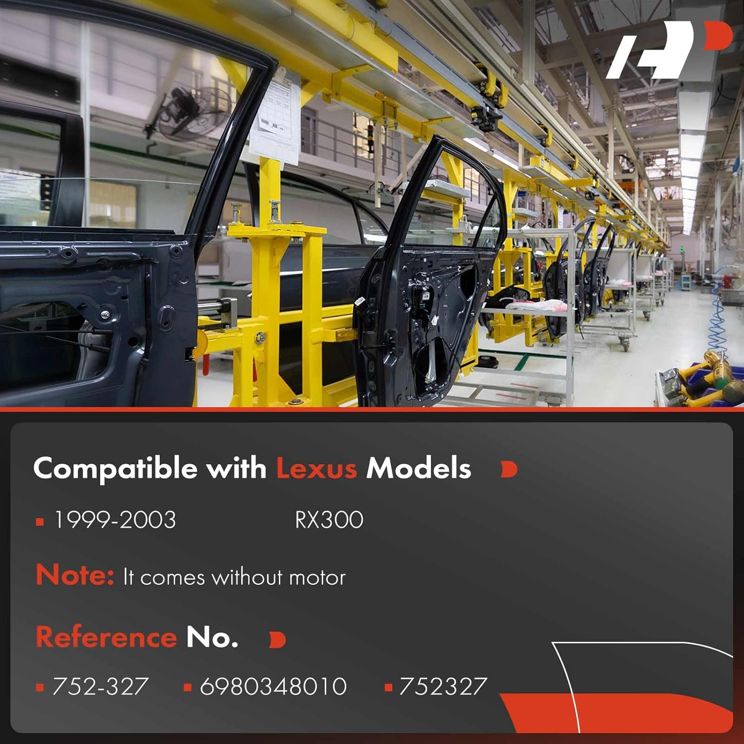 A-Premium Rear Right Passenger Side Electric Power Window Regulator Without Motor Compatible with Lexus RX300 1999 2000 2001 2002 2003