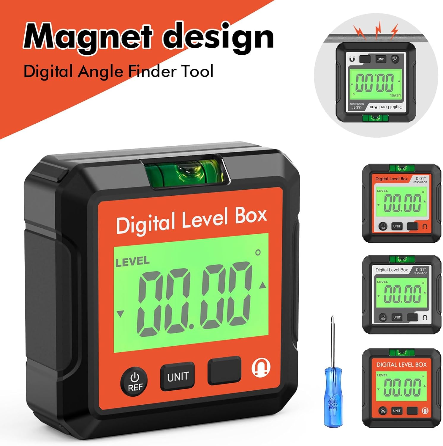 Easy to Read Digital Tool & Angles Device with Reversible Contrast Display Portable Gauges for Workshop Use Gauges