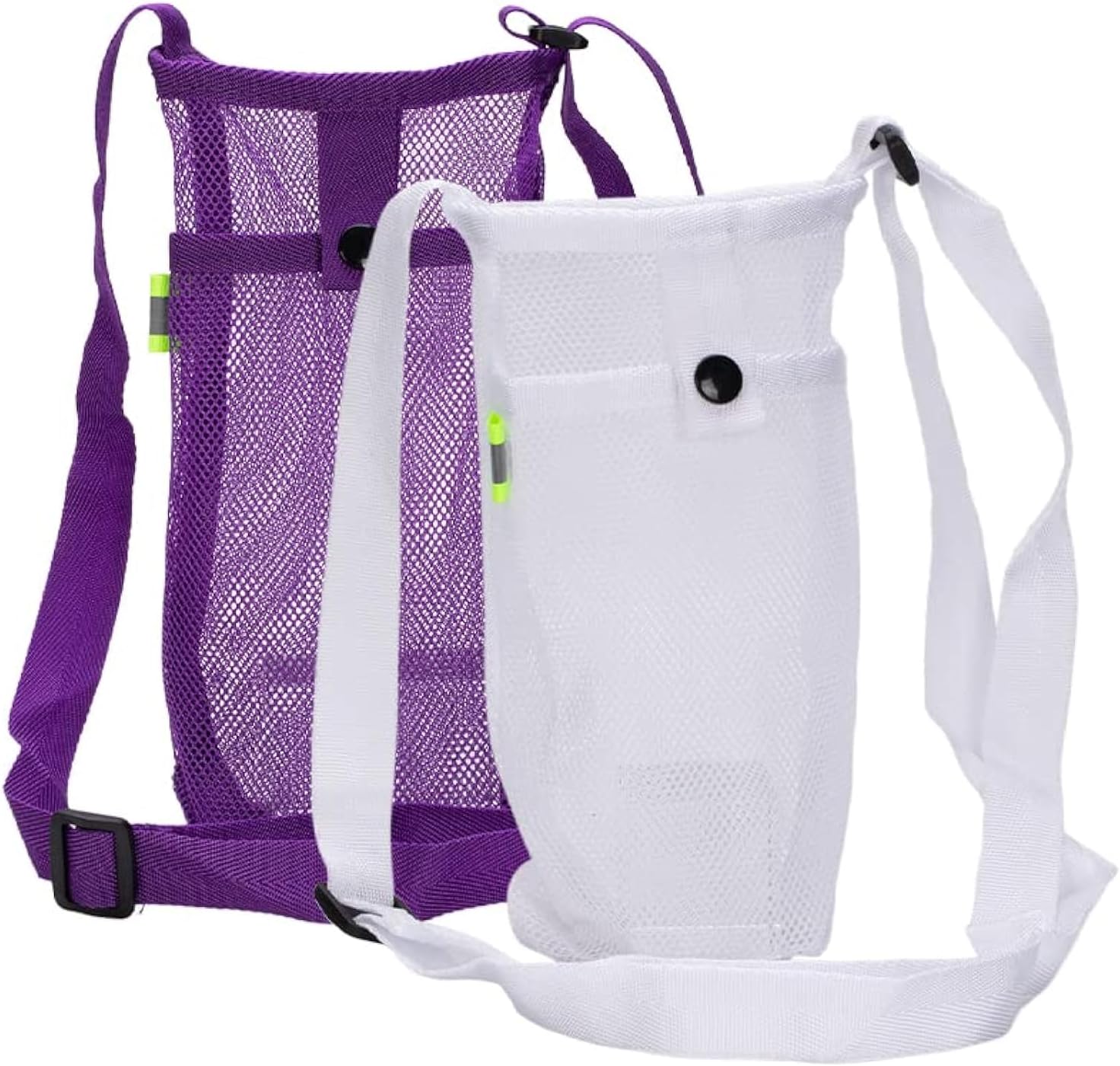 2 Pack Portable Water Bottle Bag with Adjustable Shoulder Strap – Foldable Lightweight Beach Water Bottle Sling Bag for Sports Gym Hiking Camping Walking