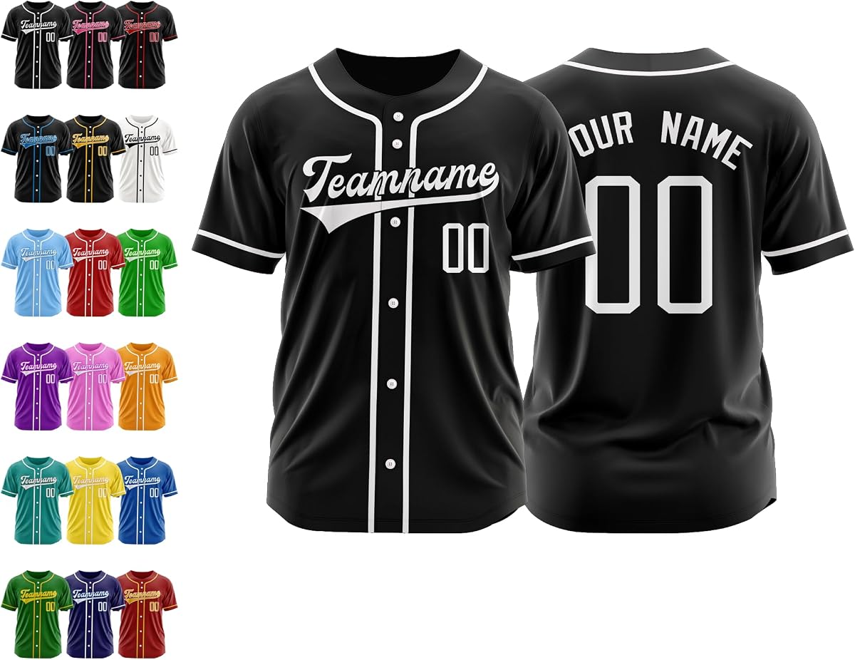 Custom Baseball Jersey,Custom Jersey Baseball Name,Number Logo,Baseball Jersey Customize for Men Women Youth