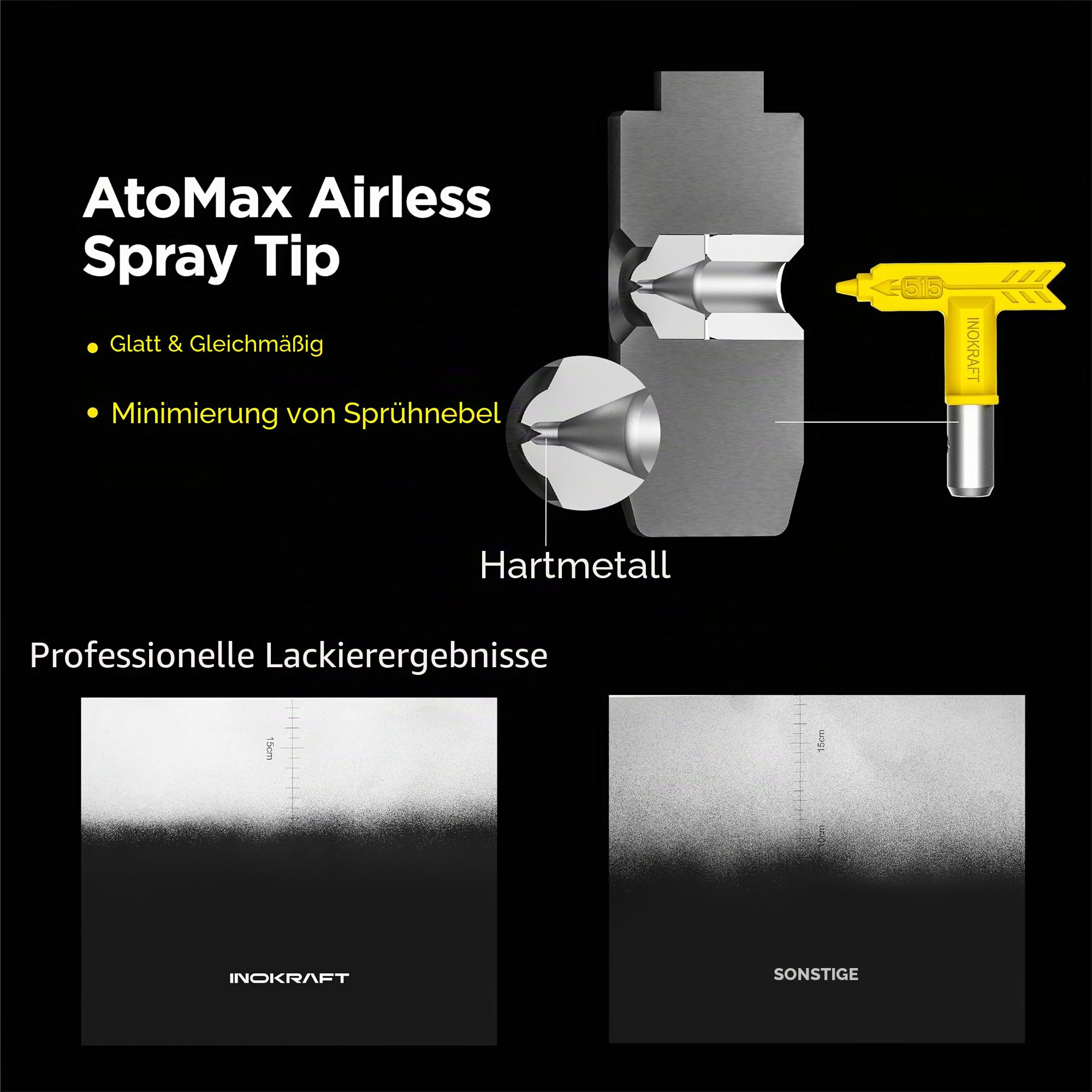 InoKraft Airless-Farbspritzpistole Hochdruck 3600 PSI mit umkehrbarer Düsenspitze Drehgelenk für Airless-Farbspritzgeräte MaXpray M1 & M3, Farbspritzgerät Zubehör
