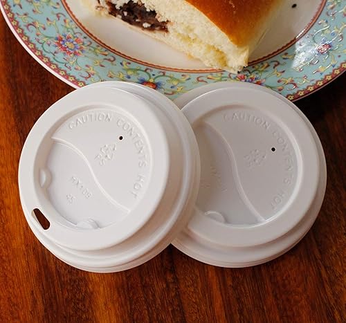 Miniatura 4 de Yes!Fresh PS Tapa plana de poliestireno para vaso caliente de papel de 8 onzas, diámetro 3.150 in. (100 unidades, tapa blanca)