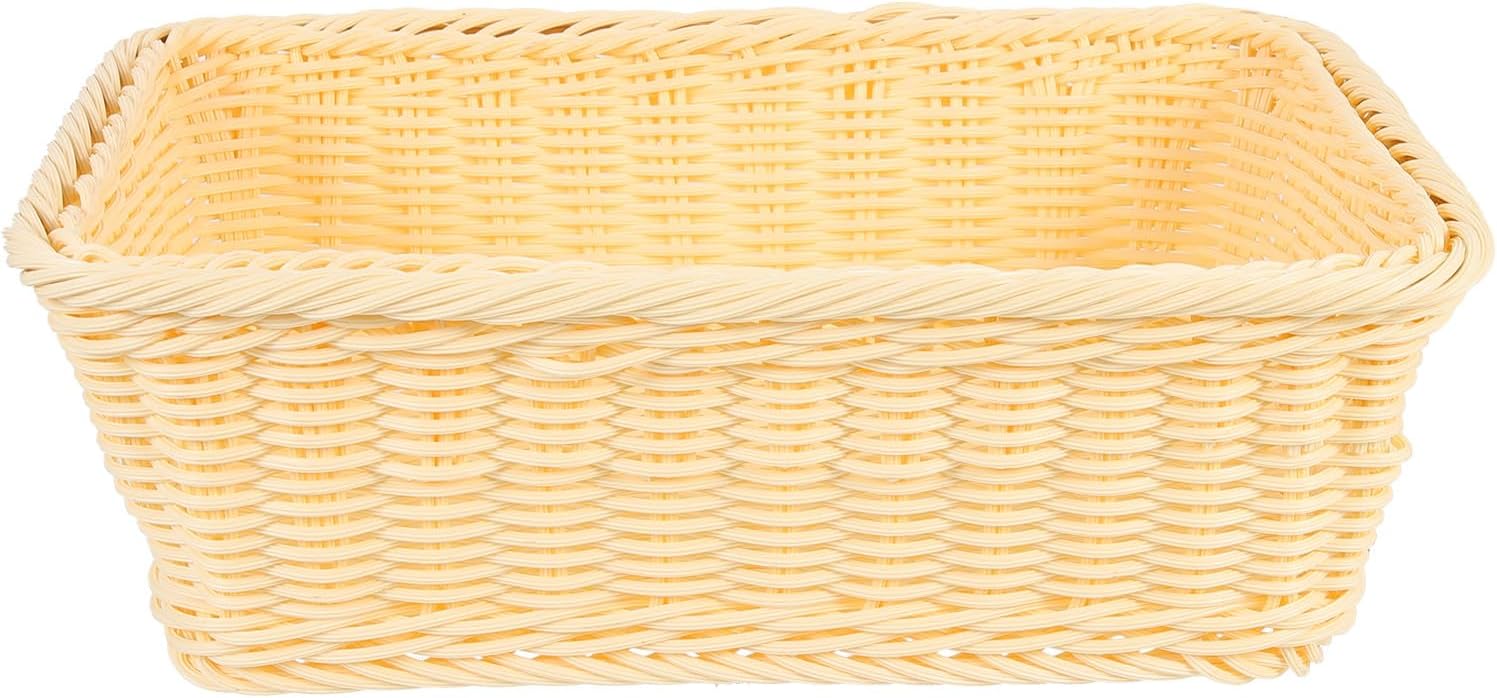 BETOOKY Woven Bread Basket Imitation Rattan Basket Beige Multi-size 30/20/10cm Tabletop Bread Holder for Home Kitchen Dining Serving and Fruit Storage