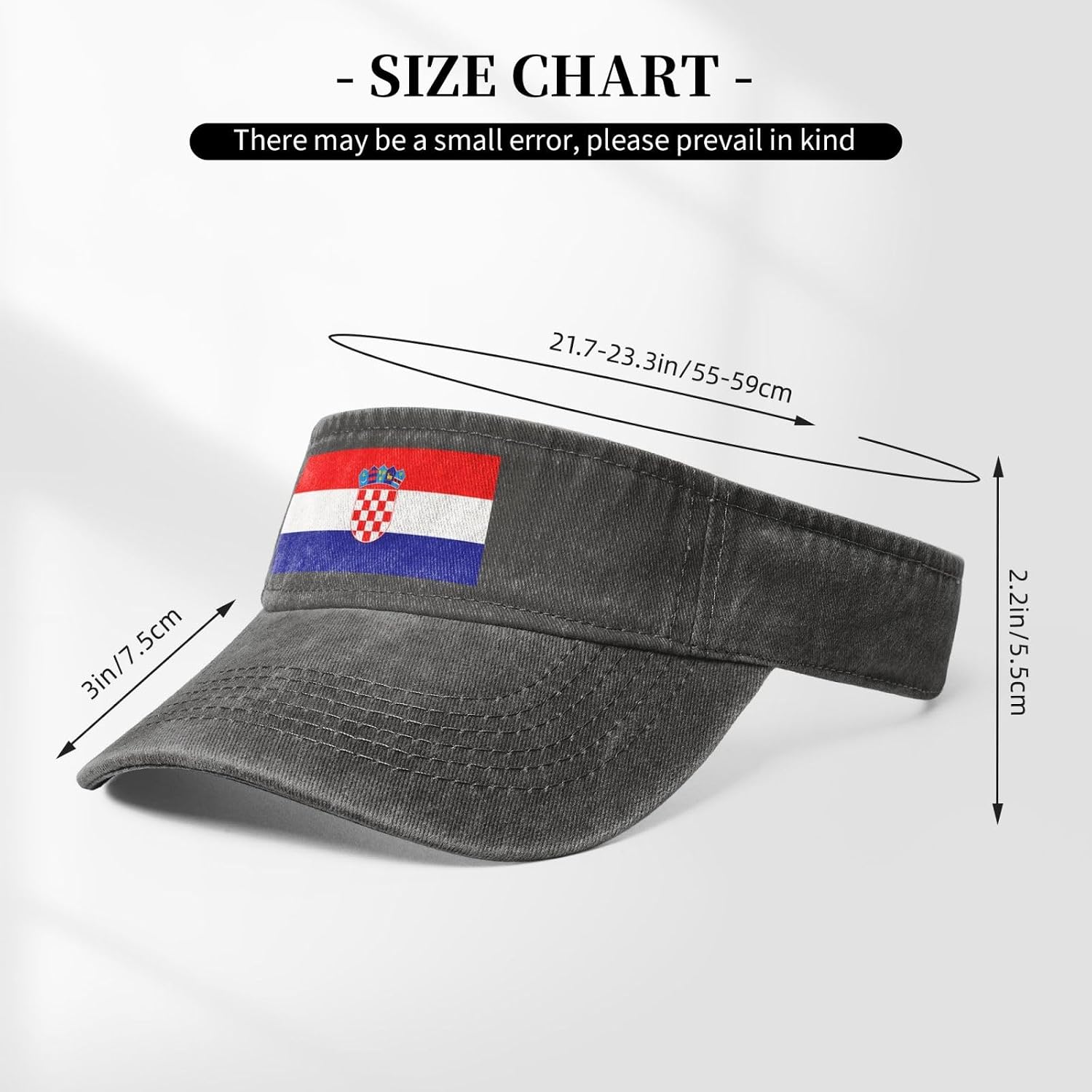 Sun Hats for Men Women Summer Sport Empty top Baseball Cotton with for Beach, Summer, Republic of Croatia Flag Black