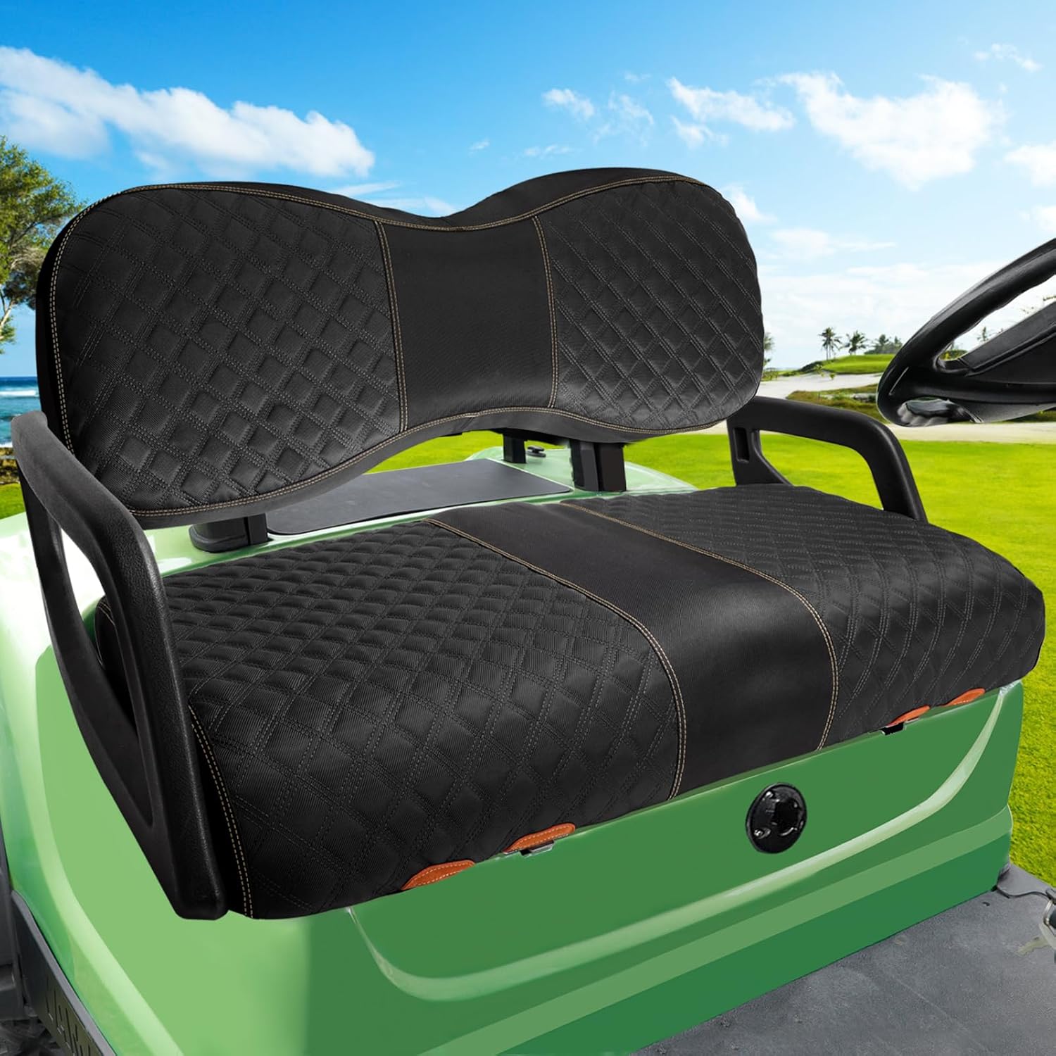 Roykaw 1680D Oxford Cloth Golf Cart Seat Cover Compatible with Yamaha G29/Drive2 Front Seat, G29 Bottom and Seat Back Cover, Anti-Scratch, Easy Installation