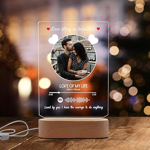 Miniatura 28 de Placa de Spotif personalizada con código de Spotif escaneable, regalos de fotos personalizados, cubierta de álbum de canciones acrílicas, regalos