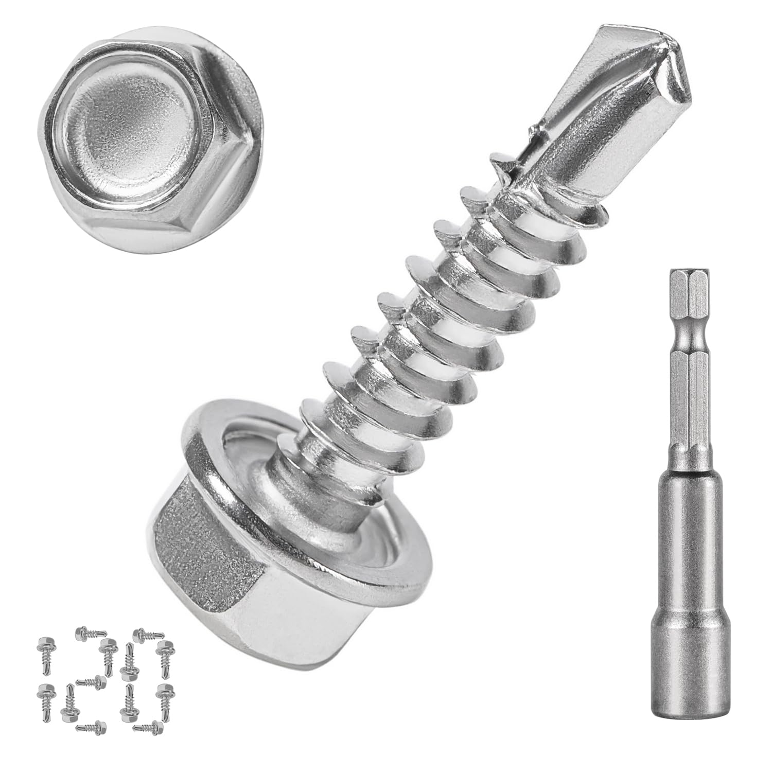QSJ Stainless Steel Sheet Metal Screws - 120 Pack -9 QSJ Stainless Steel Sheet Metal Screws - 120 Pack -9