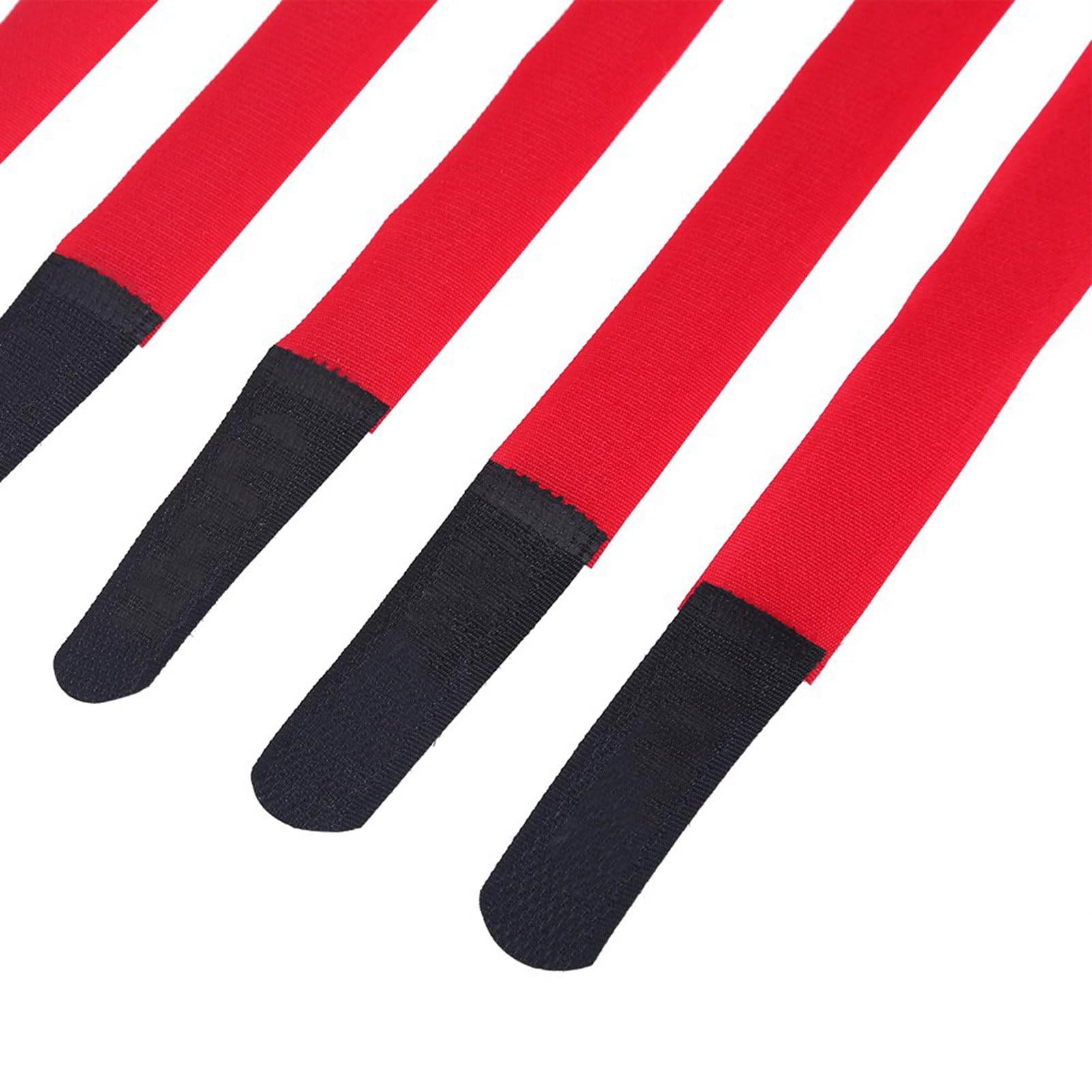 Gegong 5 Pack regolabile bici da manubrio cinghie di fissaggio in nylon bande per ciclismo accessori per equilibri in rosso nero legami per esterno (Rosso)