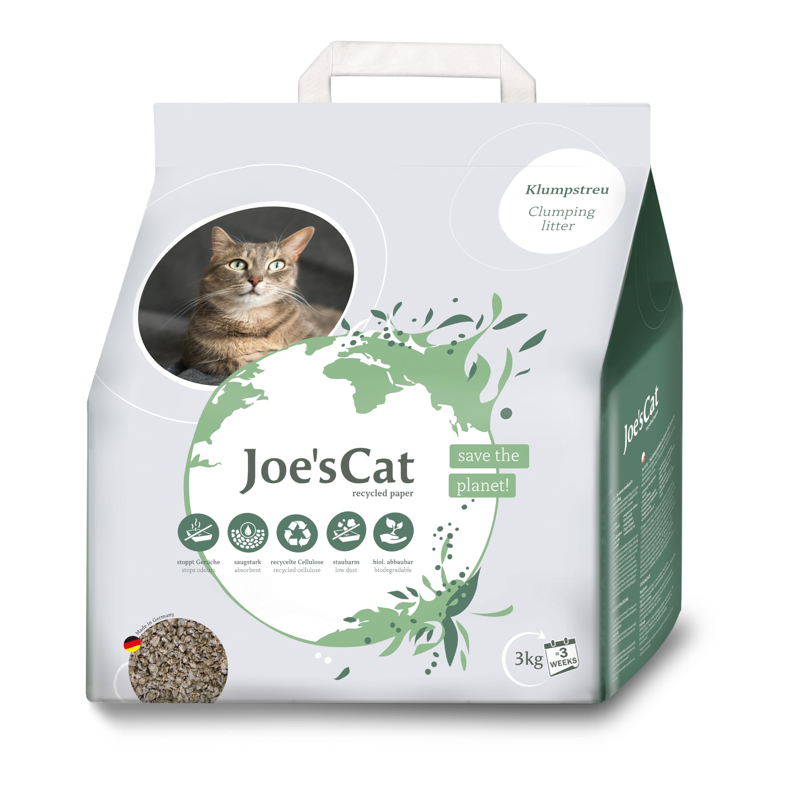 Joes Cat Paper Clumping Litter for Cats - 3KG