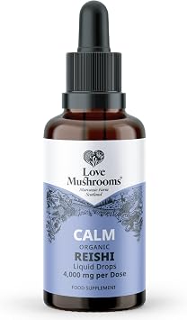Organic Reishi 4,000mg per 1ml Liquid Extract | High Strength Mushroom Tincture for Calm, Restfulness & Balance Support | Vegan, Plant Based Food Supplement, UK Made | Sweet Taste 50ml