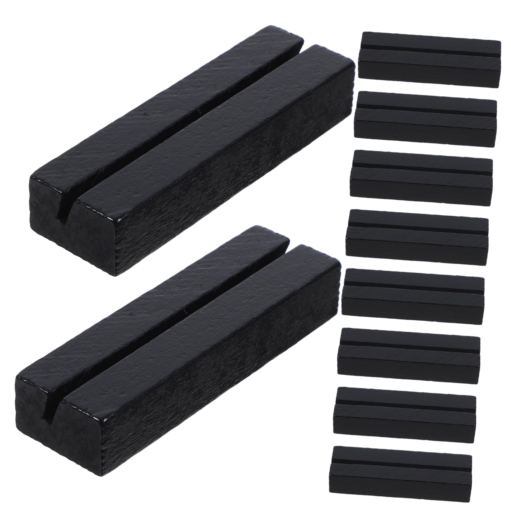 Amosfun 50 Pcs Base De Tarjeta De Registro Colocar Soportes Para Tarjetas Expositor De Tarjetas De Visita Pequeños Soportes Para Letreros De Mesa Soporte De Letrero De Escritorio De Madera