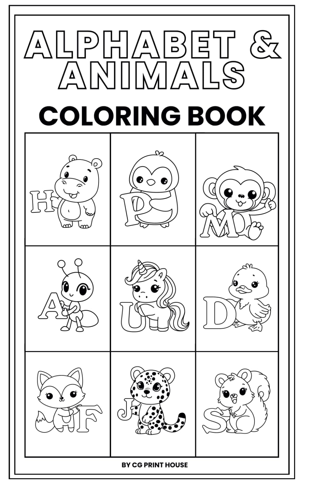 Alphabet and Animals Coloring Book