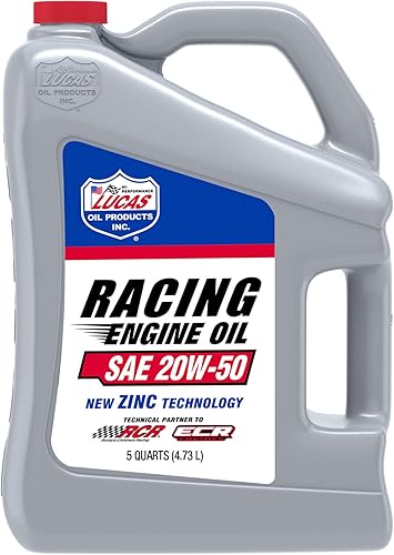 Lucas Oil 10621 SAE 20W-50 Aceite de motor de carreras - jarra de 5 cuartos de galón