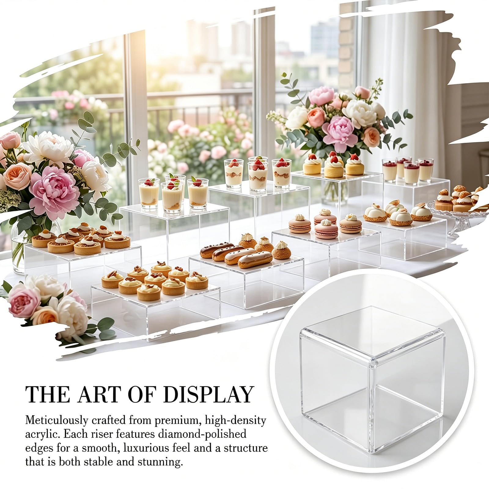 Lot 6 Présentoir aperitif Buffet Cube Transparent 3-8" pour Gâteaux & Déco | Support présentoir buffet, Idéal pour apéritif, mariage, buffet boissons, gâteau, bijoux. Facile à nettoyer et réutilisable